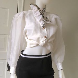 80’s Vintage ruffle and puff blouse